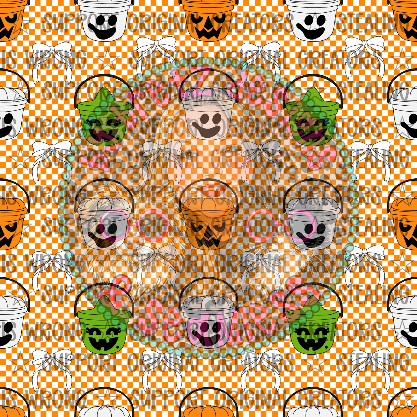 Halloween Boo Buckets Seamless