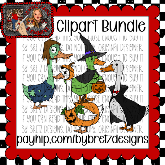Halloween Goose Clipart Pack