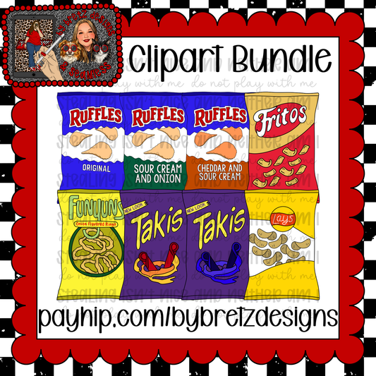 8 Piece Chips Clipart Pack