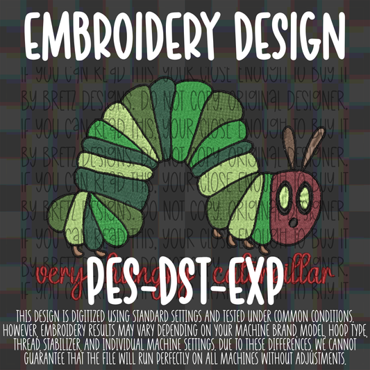 Caterpillar Embroidery Design