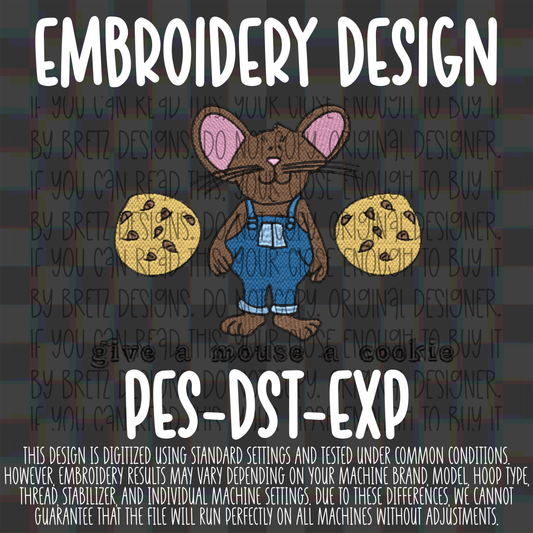 Mouse Cookie Embroidery Design