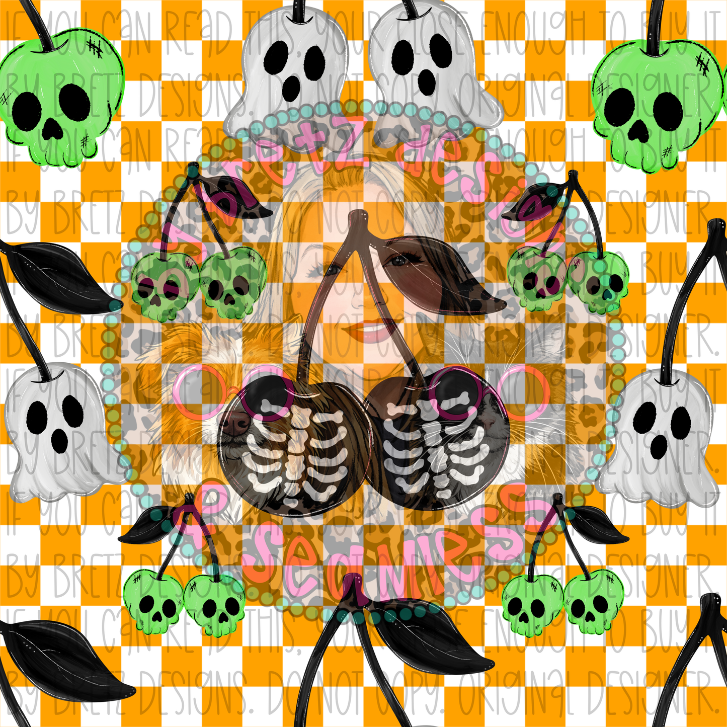 Halloween Spooky Cherries Seamless