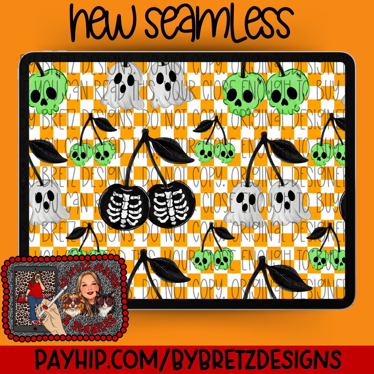 Halloween Spooky Cherries Seamless