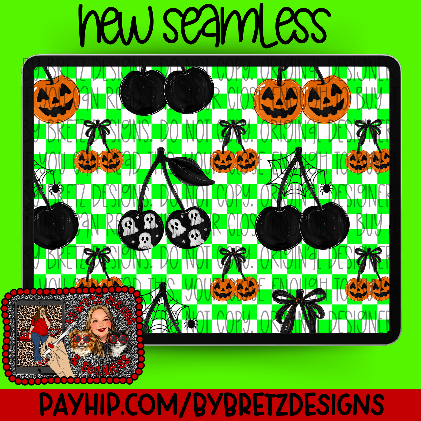 Halloween Spooky Cherries Seamless