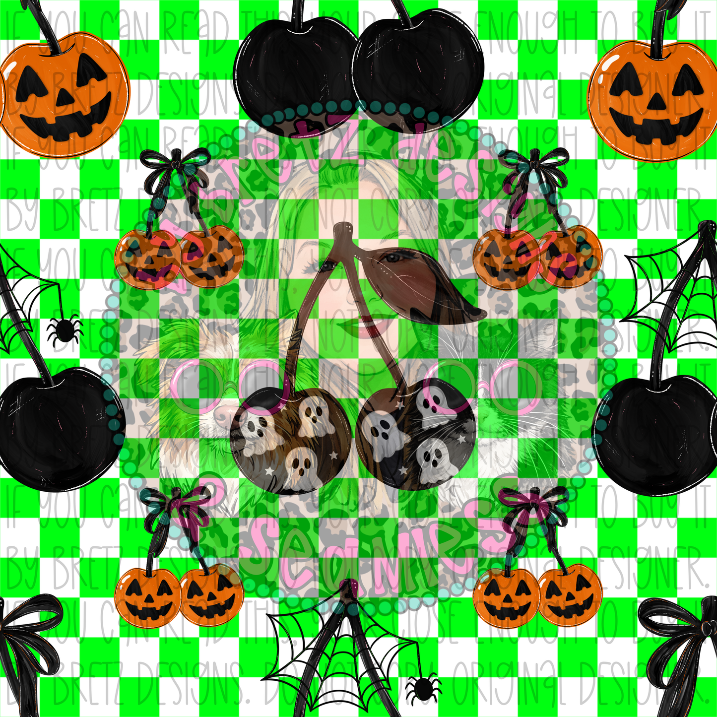 Halloween Spooky Cherries Seamless