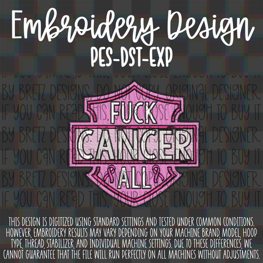 Fk Cancer Embroidery Design