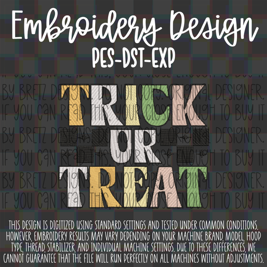 Trick or Treat Embroidery Design